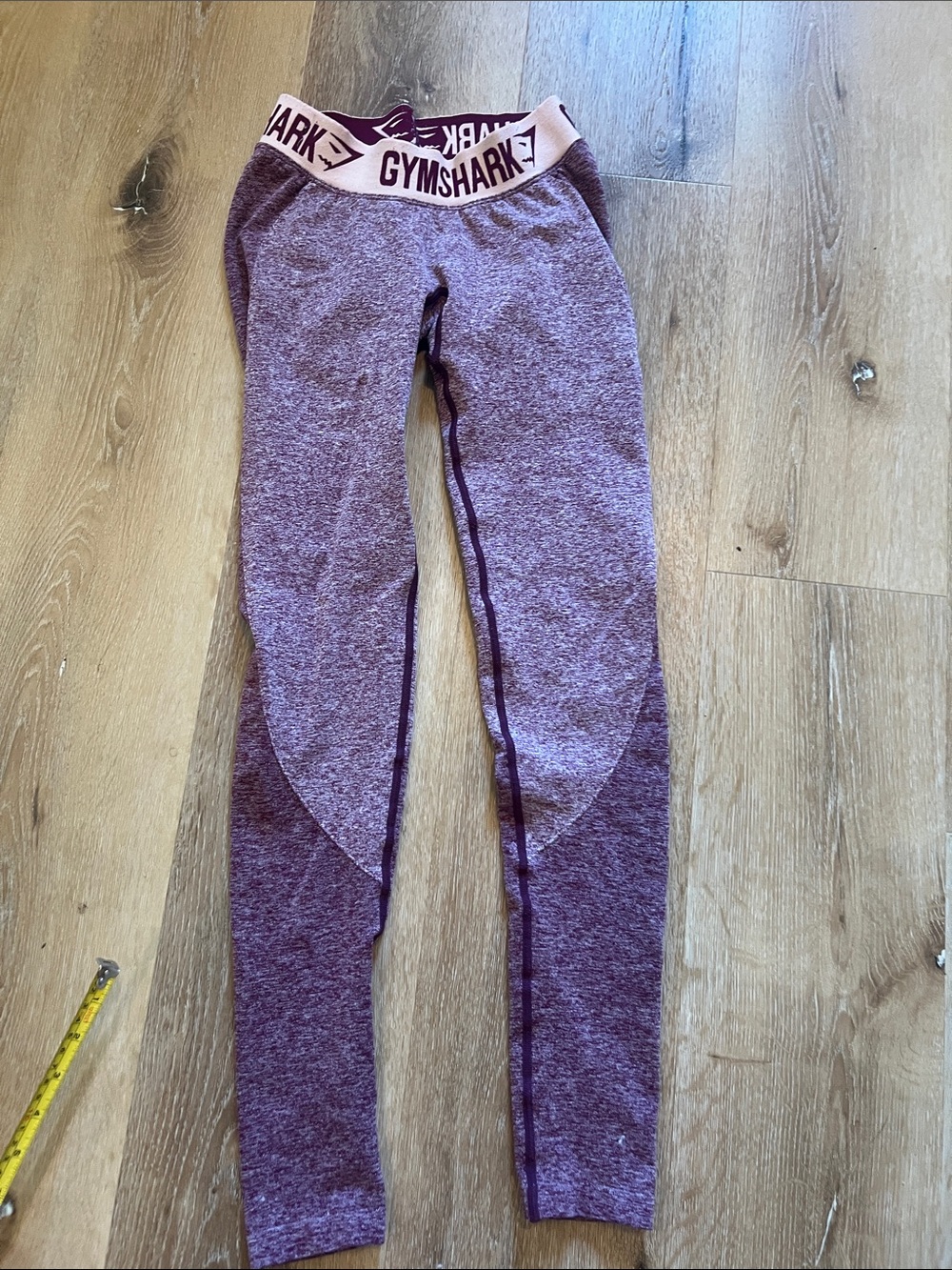 Gymshark XS Seamless Heather Plum Leggings with Branded Waistband